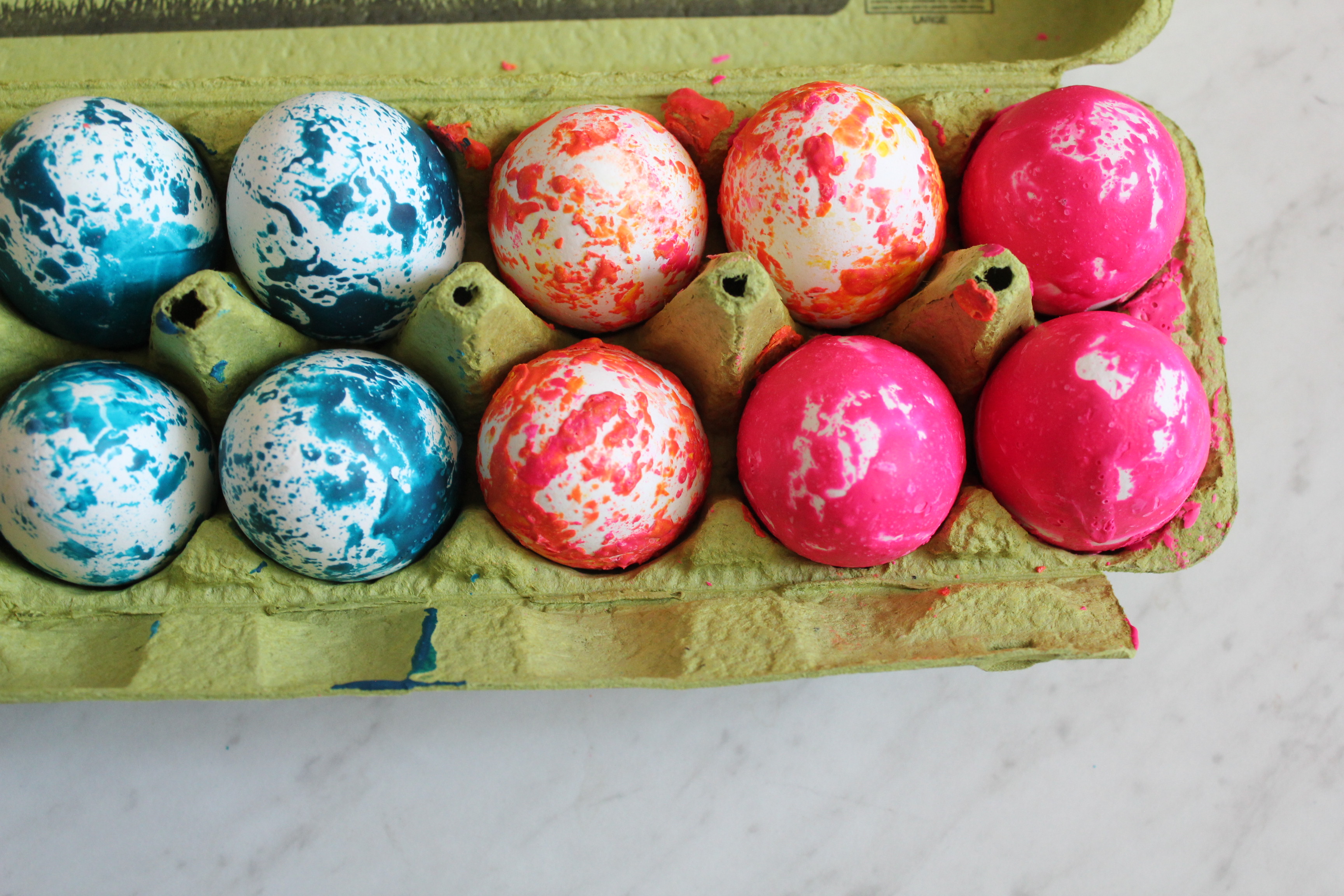 Marbled Melted Crayon Easter Eggs